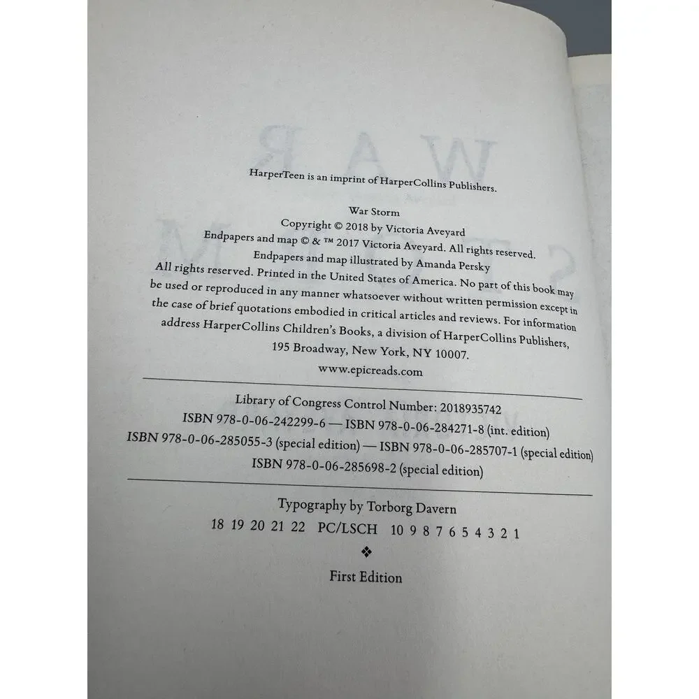 War Storm by Victoria Aveyard (2018, Hardcover) First Edition
